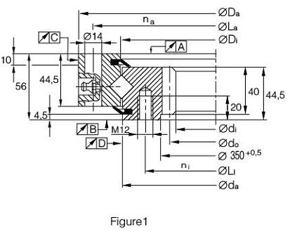 XSI交叉滾子轉盤軸承尺寸圖 XSI交叉滾子轉盤軸承尺寸圖